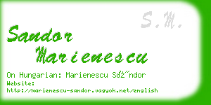 sandor marienescu business card